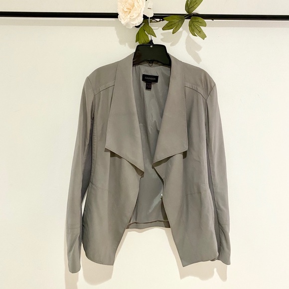 Danier Draped Open Front Leather Jacket